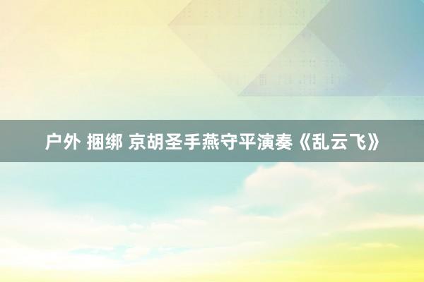 户外 捆绑 京胡圣手燕守平演奏《乱云飞》