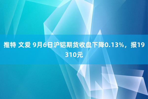 推特 文爱 9月6日沪铝期货收盘下降0.13%，报19310元