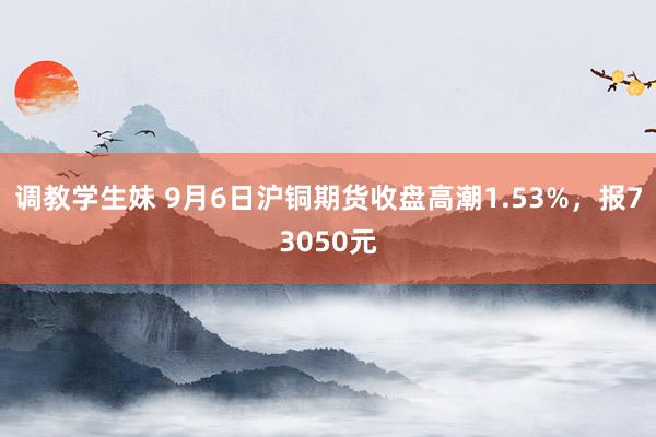 调教学生妹 9月6日沪铜期货收盘高潮1.53%，报73050元