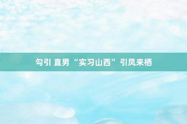 勾引 直男 “实习山西” 引凤来栖