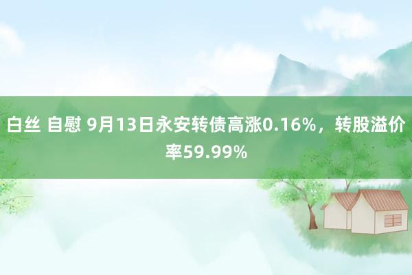 白丝 自慰 9月13日永安转债高涨0.16%，转股溢价率59.99%