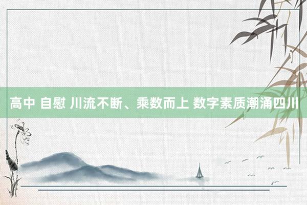 高中 自慰 川流不断、乘数而上 数字素质潮涌四川