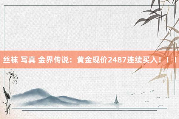 丝袜 写真 金界传说：黄金现价2487连续买入！！！