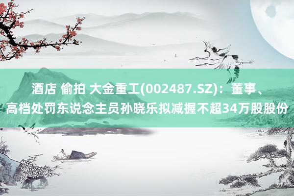 酒店 偷拍 大金重工(002487.SZ)：董事、高档处罚东说念主员孙晓乐拟减握不超34万股股份