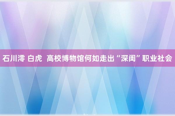 石川澪 白虎  高校博物馆何如走出“深闺”职业社会