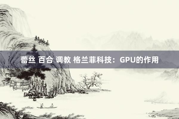 蕾丝 百合 调教 格兰菲科技：GPU的作用