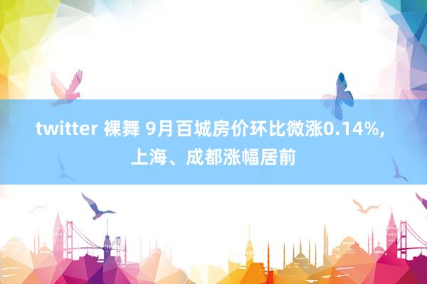 twitter 裸舞 9月百城房价环比微涨0.14%， 上海、成都涨幅居前