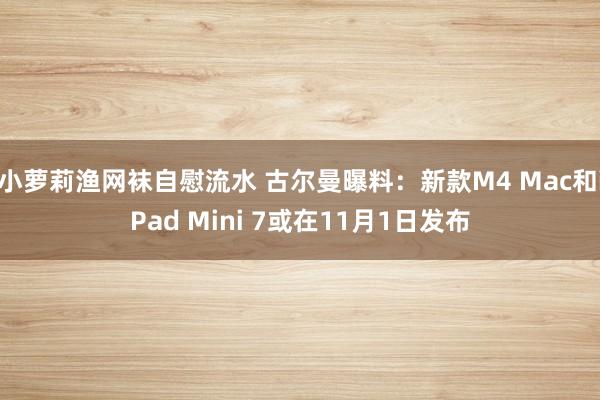 小萝莉渔网袜自慰流水 古尔曼曝料：新款M4 Mac和iPad Mini 7或在11月1日发布