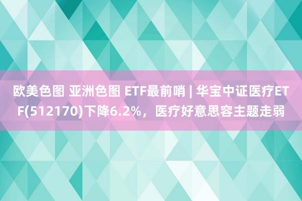 欧美色图 亚洲色图 ETF最前哨 | 华宝中证医疗ETF(512170)下降6.2%，医疗好意思容主题走弱