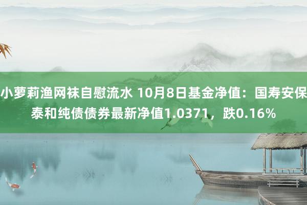 小萝莉渔网袜自慰流水 10月8日基金净值：国寿安保泰和纯债债券最新净值1.0371，跌0.16%