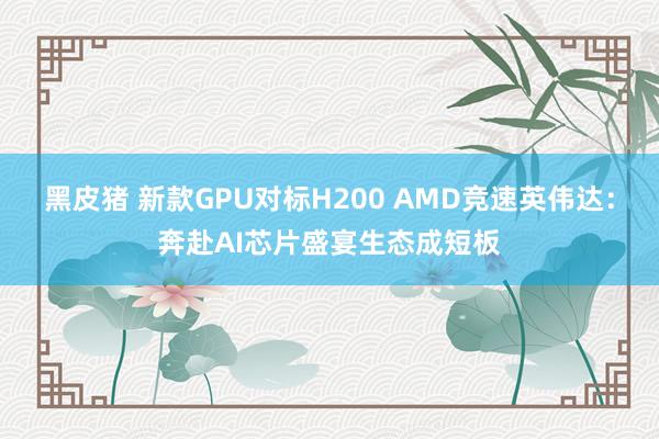 黑皮猪 新款GPU对标H200 AMD竞速英伟达：奔赴AI芯片盛宴生态成短板