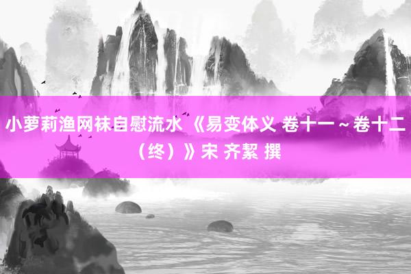 小萝莉渔网袜自慰流水 《易变体义 卷十一～卷十二（终）》宋 齐絜 撰