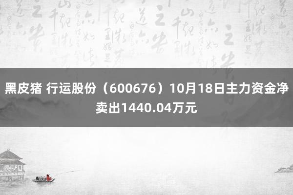 黑皮猪 行运股份（600676）10月18日主力资金净卖出1440.04万元