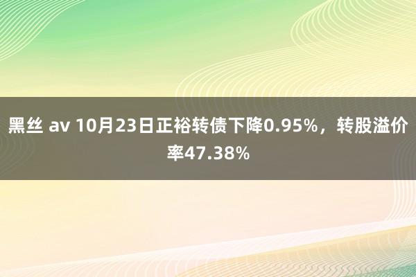 黑丝 av 10月23日正裕转债下降0.95%，转股溢价率47.38%