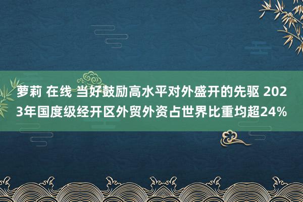 萝莉 在线 当好鼓励高水平对外盛开的先驱 2023年国度级经开区外贸外资占世界比重均超24%