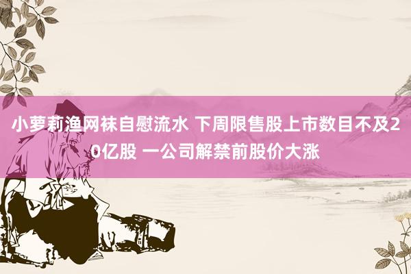 小萝莉渔网袜自慰流水 下周限售股上市数目不及20亿股 一公司解禁前股价大涨