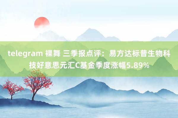 telegram 裸舞 三季报点评：易方达标普生物科技好意思元汇C基金季度涨幅5.89%