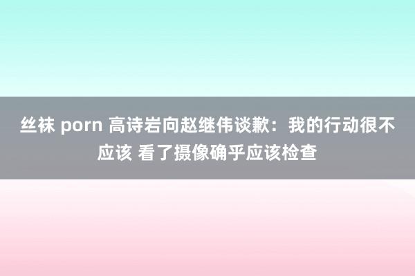 丝袜 porn 高诗岩向赵继伟谈歉：我的行动很不应该 看了摄像确乎应该检查