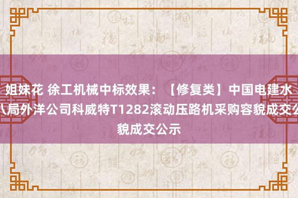 姐妹花 徐工机械中标效果：【修复类】中国电建水电八局外洋公司科威特T1282滚动压路机采购容貌成交公示