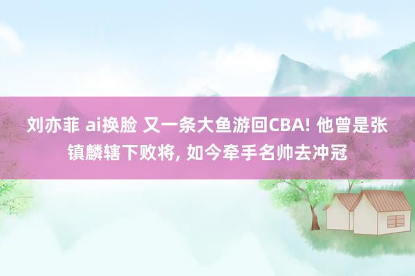 刘亦菲 ai换脸 又一条大鱼游回CBA! 他曾是张镇麟辖下败将， 如今牵手名帅去冲冠