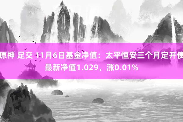 原神 足交 11月6日基金净值：太平恒安三个月定开债最新净值1.029，涨0.01%