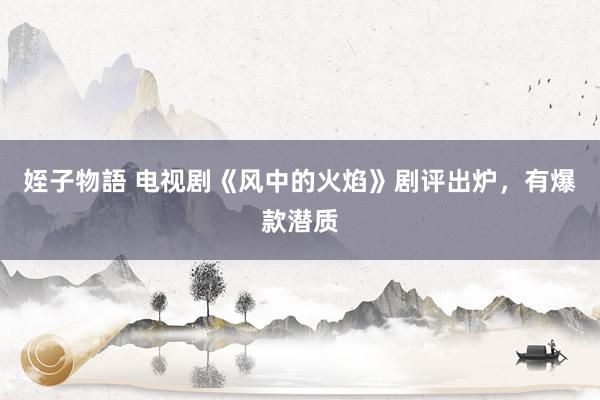 姪子物語 电视剧《风中的火焰》剧评出炉，有爆款潜质