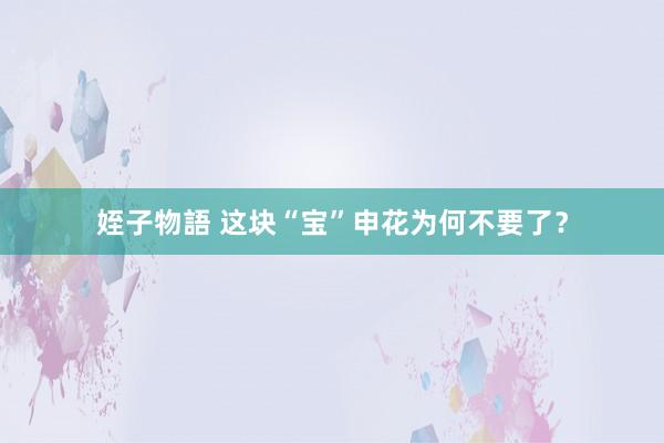 姪子物語 这块“宝”申花为何不要了？